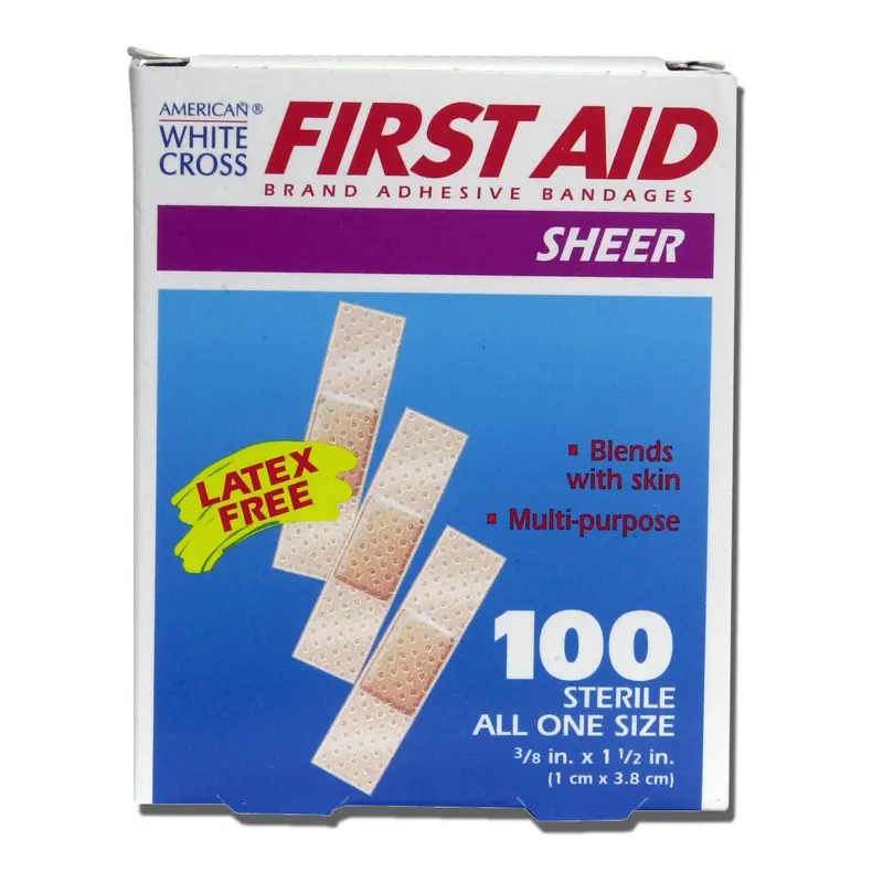 American White Cross Adhesive Strip 3/8 X 1-1/2 Inch Plastic Rectangle Tan Sterile (448626_CS) 2400/CS