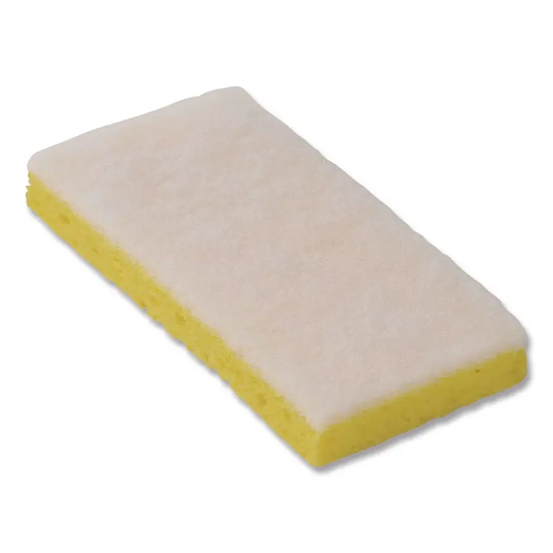 Americo Resort Cut Scrub Sponge, Light Duty, 6.25 x 3.18, White/Yellow, 40/Carton (AM7551026) Case of 40