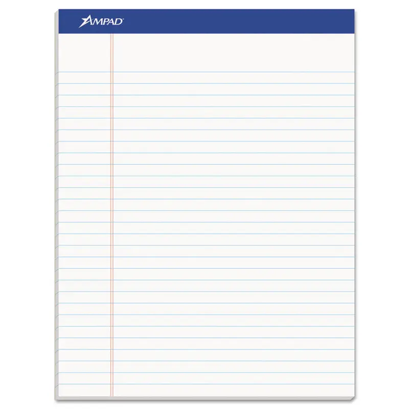 Ampad Recycled Writing Pads, Wide/Legal Rule, Politex Green Kelsu Headband, 50 White 8.5 x 11.75 Sheets, Dozen (TOP20170) 1 Dozen