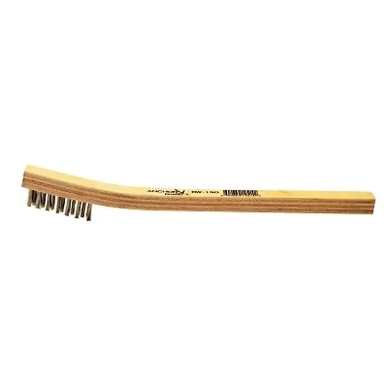 Anchor Brand Inspection Brushes, 3 x 7 Rows, Carbon Steel Wire, Bent Wood Handle (102-BW-190C) Pack of 2