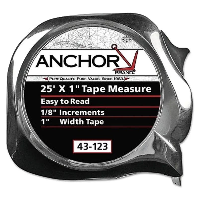 Anchor Brand Easy to Read Tape Measure, 1 in x 25 ft, Yellow (103-43-127) Each