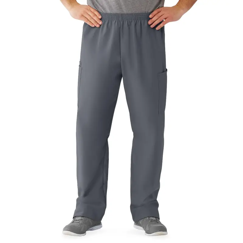 AngelStat Unisex Cargo Scrub Pants with Elastic Waist, Charcoal, Regular Inseam, Size M, 1 EA (674NCCMM) Each