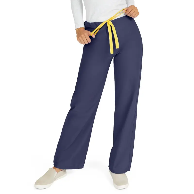 AngelStat Unisex Reversible Scrub Pants with Drawstring Waist, Navy, Size S, Color Code, 1 EA (M600NNTS-CM) Each