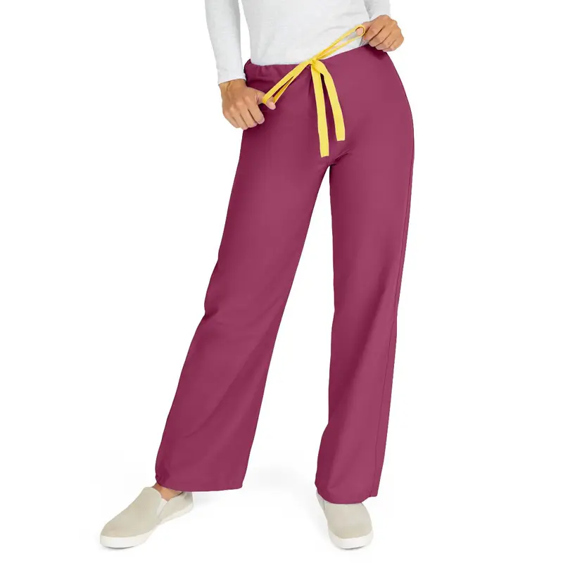 AngelStat Unisex Reversible Scrub Pants with Drawstring Waist, Raspberry, Size 4XL, Angelica Color Code, 1 EA (600NTR4XL-CA) Each