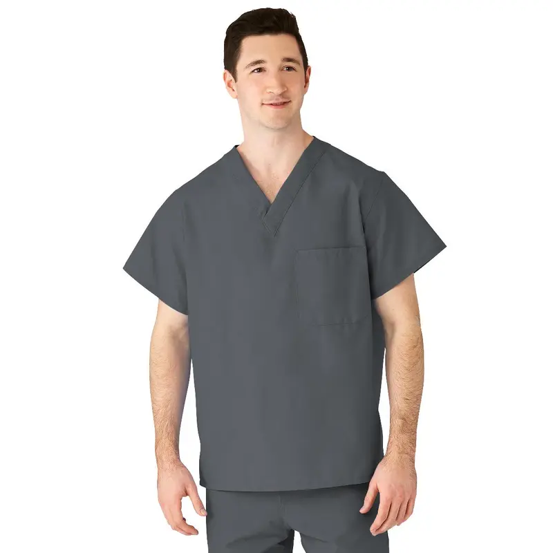 AngelStat Unisex Reversible V-Neck Scrub Top with 2 Pockets, Charcoal, Size 3XL, Color Code, 1 EA (610NCCXXXL-CM) Each