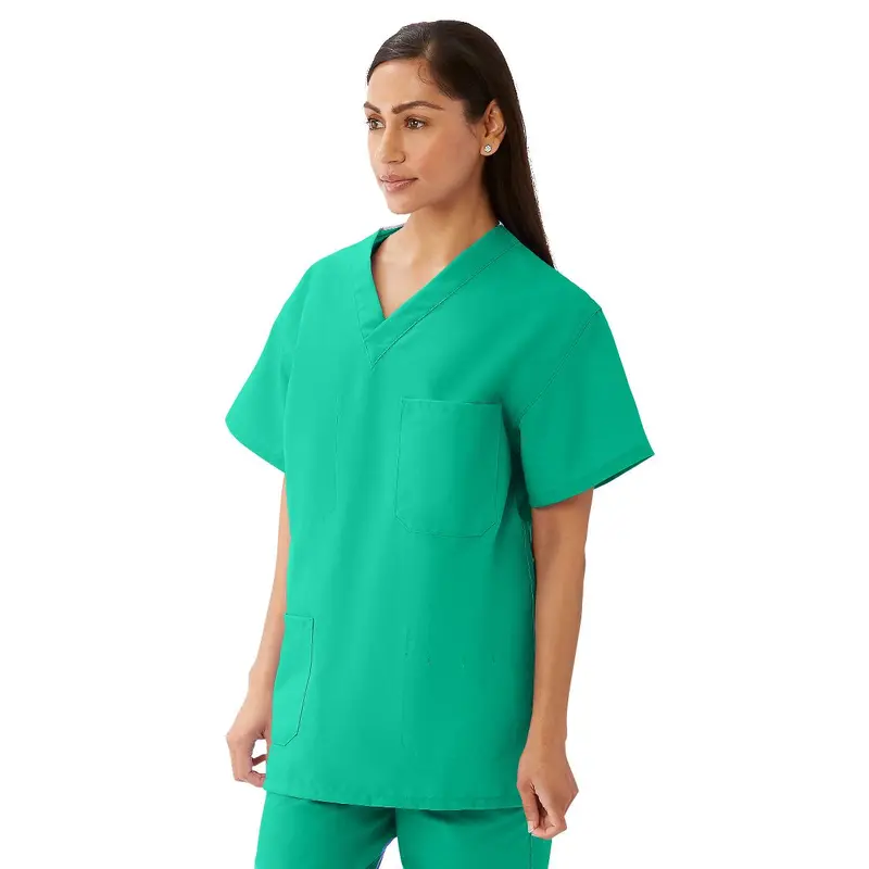 AngelStat Unisex Reversible V-Neck Scrub Top with 4 Pockets, Jade, Size S, Angelica Color Code, 1 EA (M630NTJS-CA) Each