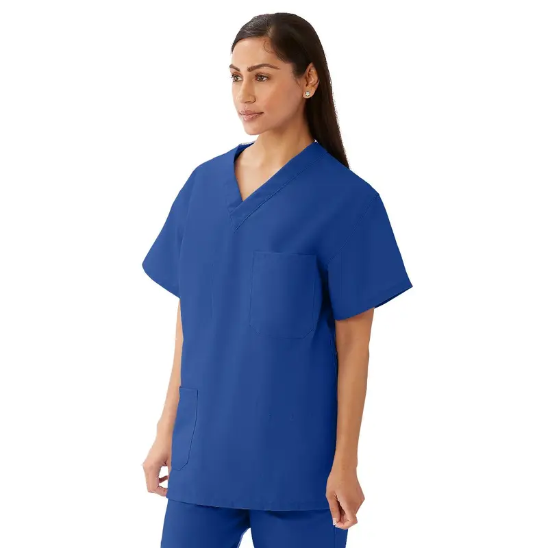 AngelStat Unisex Reversible V-Neck Scrub Top with 4 Pockets, Sapphire, Size L, Color Code, 1 EA (M630NHTL-CM) Each