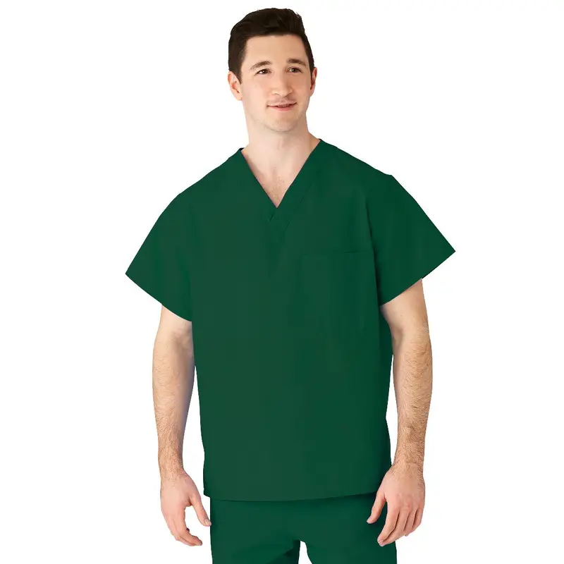 AngelStat Unisex Reversible V-Neck Scrub Top with 2 Pockets, Hunter, Size 3XL, Angelica Color Code, 1 EA (610NHGXXXL-CA) Each