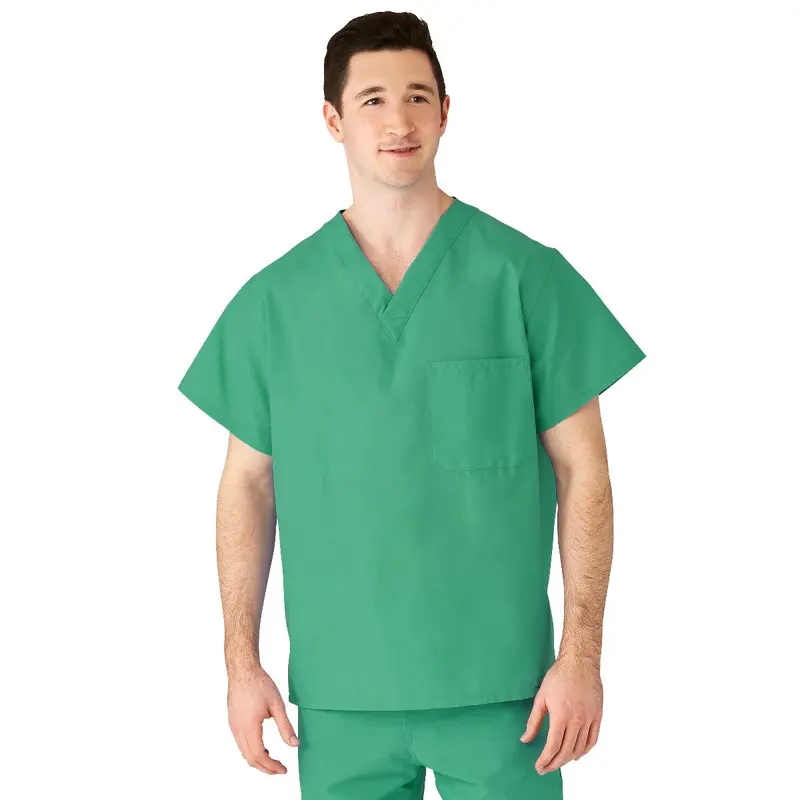 AngelStat Unisex Reversible V-Neck Scrub Top with 2 Pockets, Jade, Size M, Color Code, 1 EA (M610NTJM-CM) Each