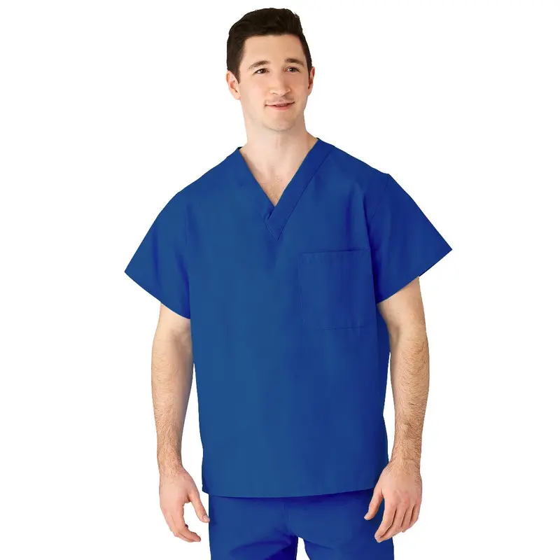 AngelStat Unisex Reversible V-Neck Scrub Top with 2 Pockets, Sapphire, Size 2XL, Color Code, 1 EA (M610NHTXXL-CM) Each