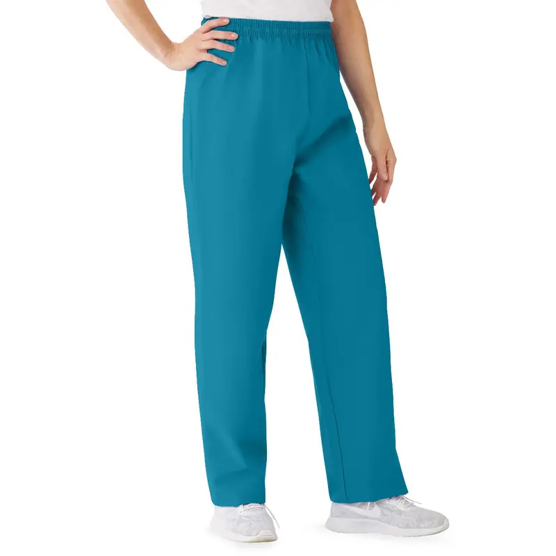 AngelStat Women's Elastic Waist Scrub Pants with Drawstring, Size 4XL, Peacock, 1 EA (854NBT4XL) Each