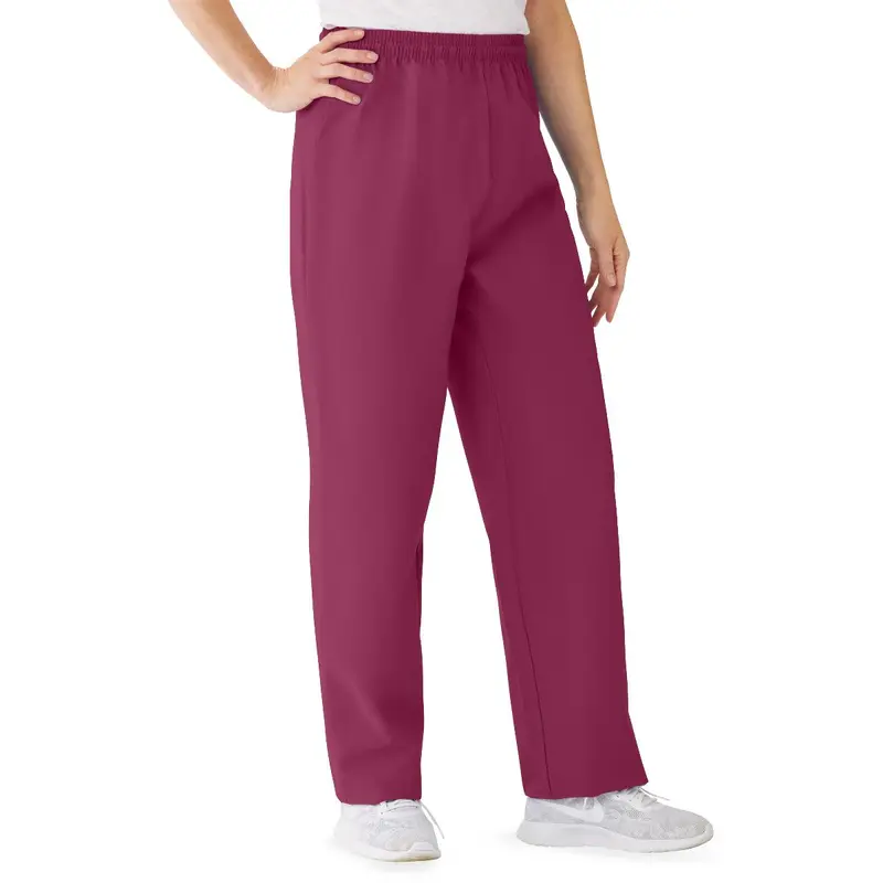 AngelStat Women's Elastic Waist Scrub Pants with Drawstring, Size 4XL, Raspberry, 1 EA (854NTR4XL) Each