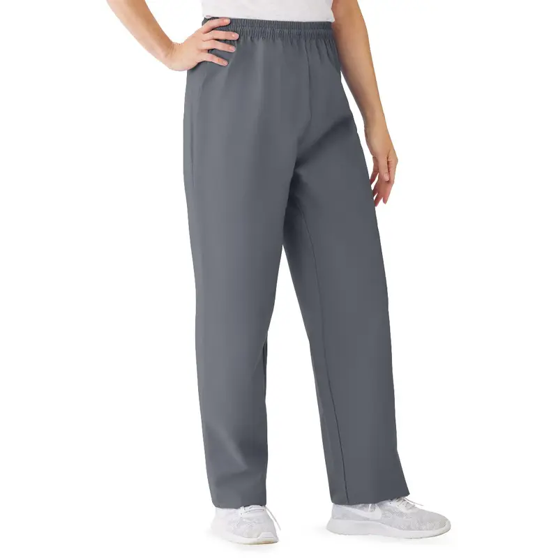 AngelStat Women's Elastic Waist Scrub Pants with Drawstring, Size XS, Charcoal, 1 EA (854NCCXS) Each
