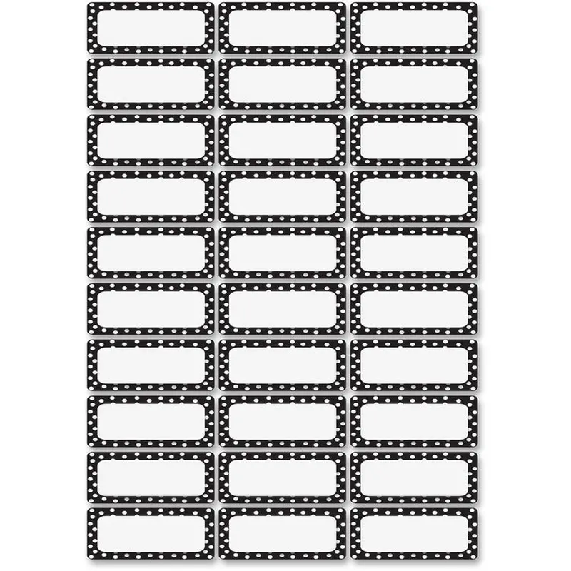 Ashley Dots Namplate Magnets, Black/White (ASH10080) Each