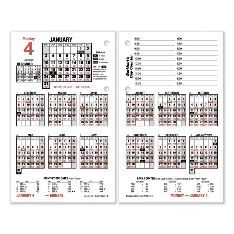 AT-A-GLANCE Burkhart's Day Counter Desk Calendar Refill, 4.5 x 7.38, White Sheets, 12-Month (Jan to Dec): 2026 (AAGE71250) Each