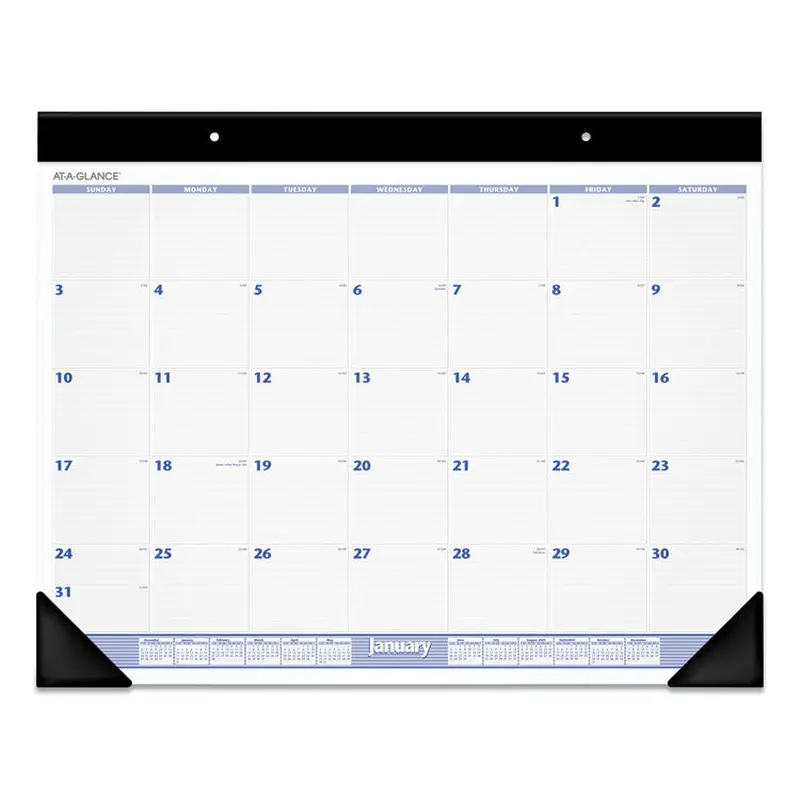 AT-A-GLANCE Desk Pad, 24 x 19, White Sheets, Black Binding, Black Corners, 12-Month (Jan to Dec): 2026 (AAGSW23000) Each
