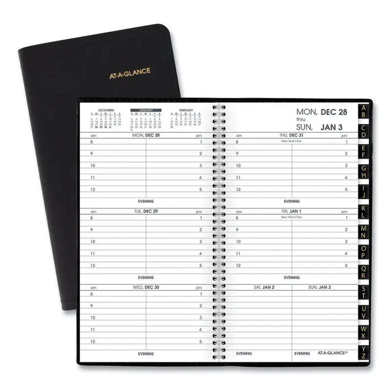 AT-A-GLANCE Compact Weekly Appointment Book, 6.25 x 3.25, Black Cover, 12-Month (Jan to Dec): 2026 (AAG7000805) Each