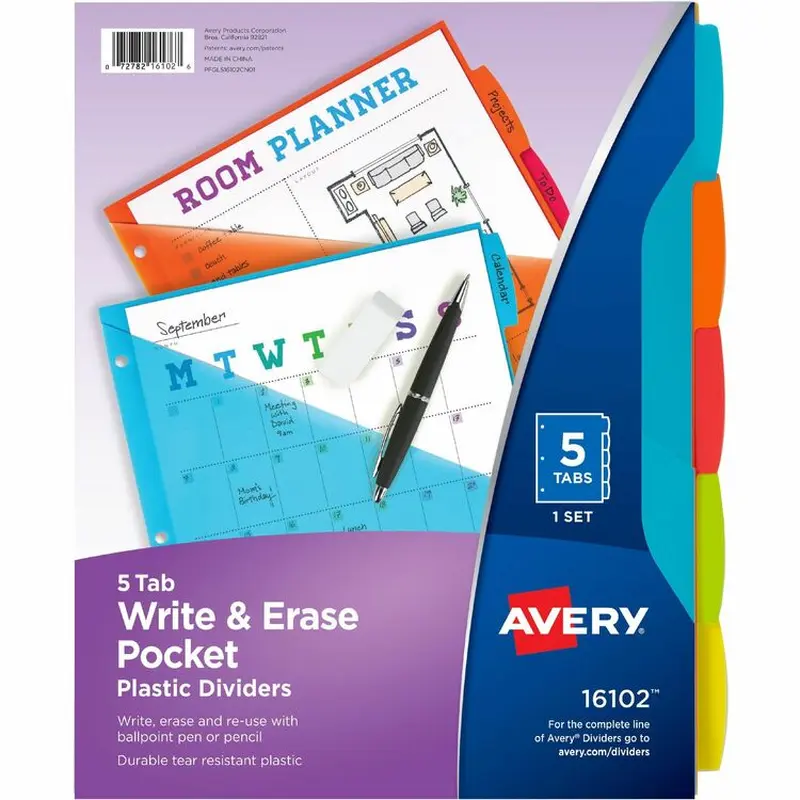 Avery Multipurpose Label, Multicolor, Plastic, 2 (AVE16102) 1 Set