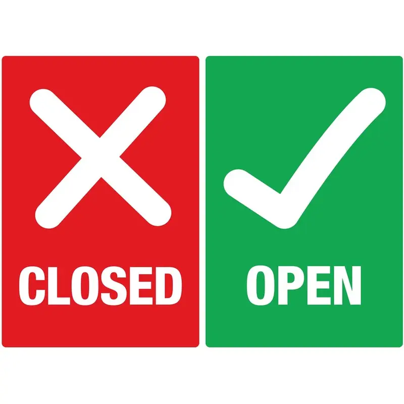 Avery Decal,"Open/Closed" ,F/Table/Chair,4"X6" ,10/Pk,Rd/Gn (AVE83070) Pack of 10
