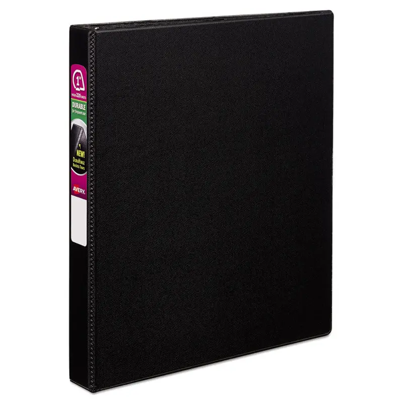 Avery Durable Non-View Binder with DuraHinge and Slant Rings, 3 Rings, 1" Capacity, 11 x 8.5, Black (AVE27250) Each
