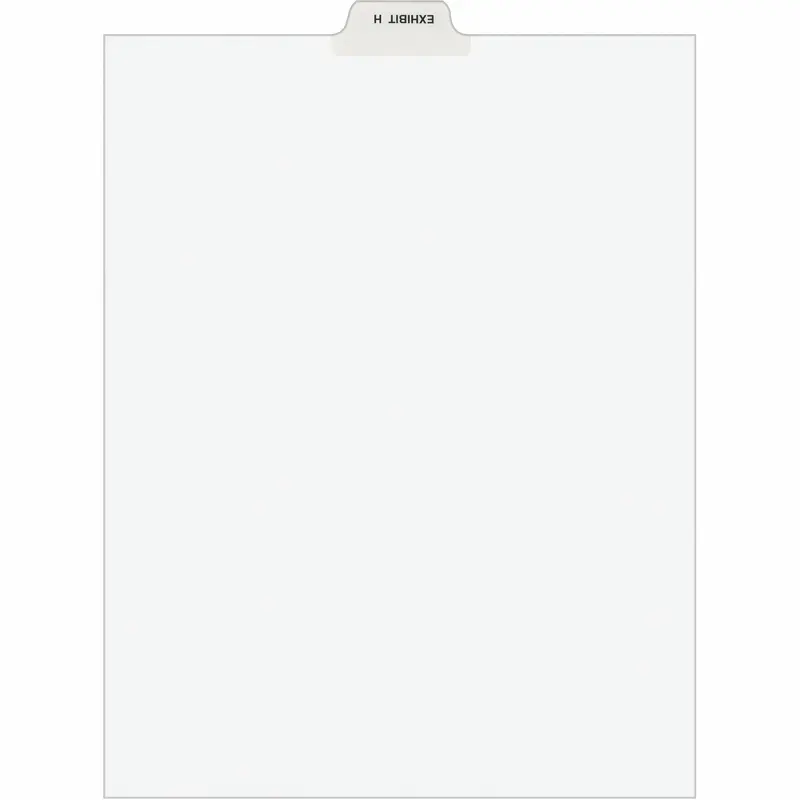 Avery® Avery-Style Preprinted Legal Bottom Tab Divider, Exhibit H, Letter, White, 25/PK (AVE11947) Pack of 25