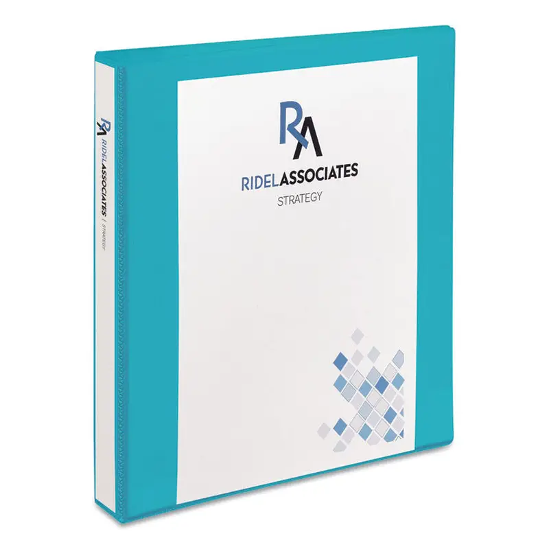 Avery Durable View Binder with DuraHinge and Slant Rings, 3 Rings, 1" Capacity, 11 x 8.5, Aqua (AVE17295) Each