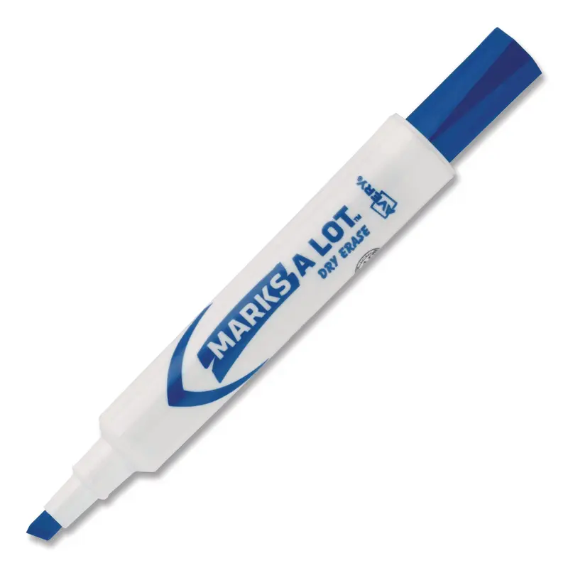 Avery MARKS A LOT Desk-Style Dry Erase Markers, Broad Chisel Tip, Blue (AVE24406EA) Each