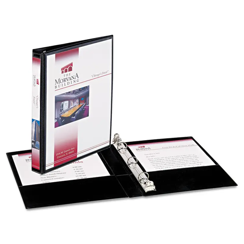 Avery Mini Size Durable View Binder with Round Rings, 3 Rings, 0.5" Capacity, 8.5 x 5.5, Black (AVE27725) Each