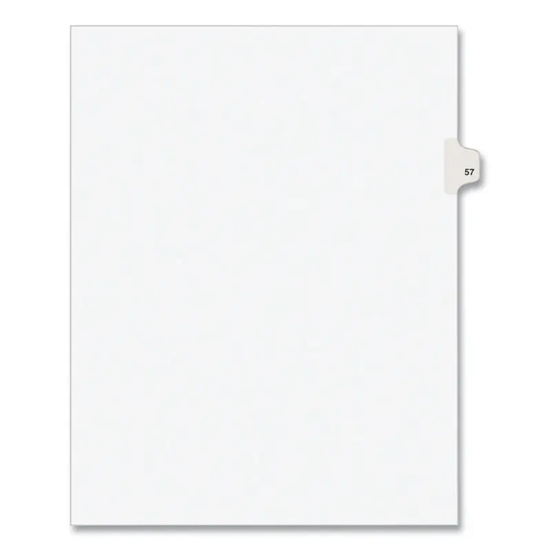 Avery Preprinted Legal Exhibit Side Tab Index Dividers, Avery Style, 10-Tab, 57, 11 x 8.5, White, 25/Pack, (1057) (AVE01057) Pack of 25