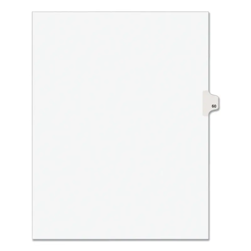 Avery Preprinted Legal Exhibit Side Tab Index Dividers, Avery Style, 10-Tab, 60, 11 x 8.5, White, 25/Pack, (1060) (AVE01060) Pack of 25