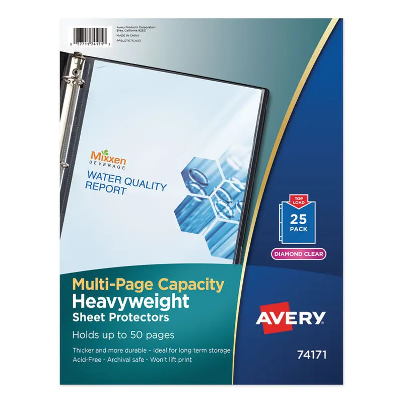 Avery Multi-Page Top-Load Sheet Protectors, Heavy Gauge, Letter, Clear, 25/Pack (AVE74171) 1 Case of 25