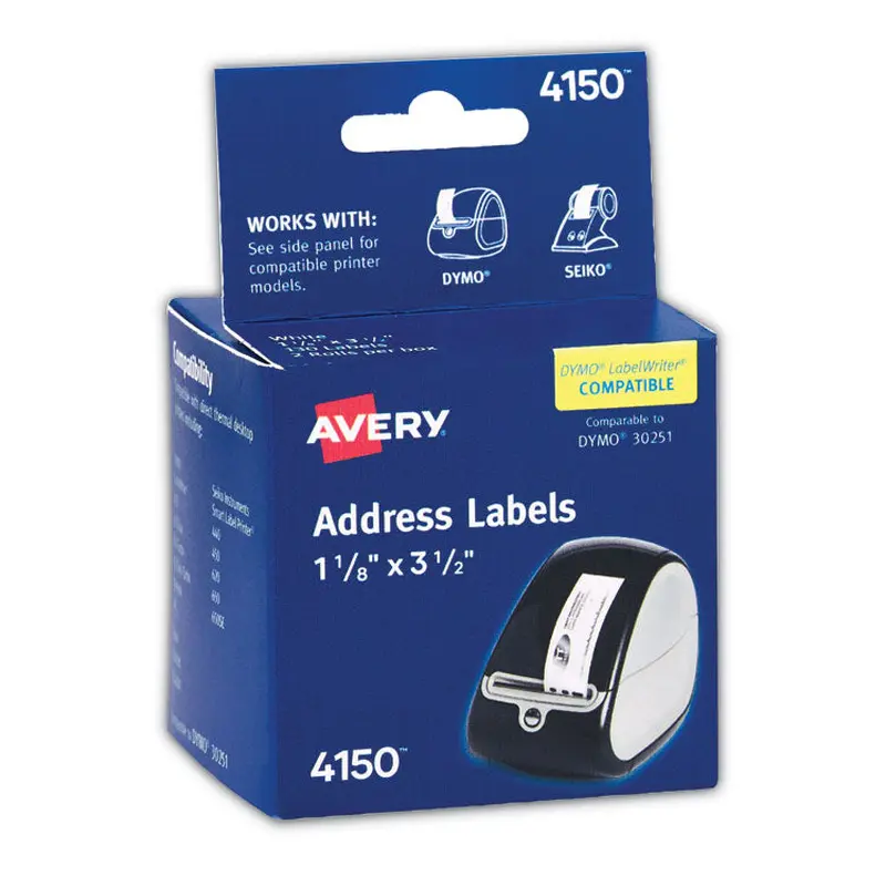 Avery Multipurpose Thermal Labels, 1.13 x 3.5, White, 130/Roll, 2 Rolls/Pack (AVE4150) Roll of 260
