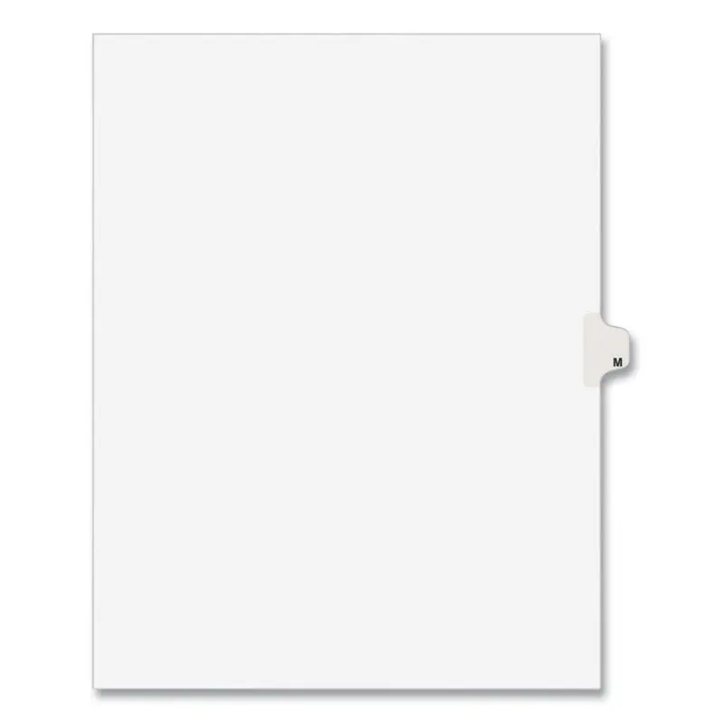 Avery Preprinted Legal Exhibit Side Tab Index Dividers, Avery Style, 26-Tab, M, 11 x 8.5, White, 25/Pack, (1413) (AVE01413) Pack of 25