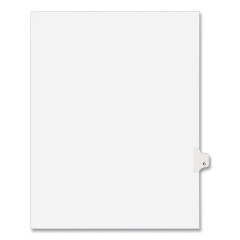 Avery Preprinted Legal Exhibit Side Tab Index Dividers, Avery Style, 26-Tab, S, 11 x 8.5, White, 25/Pack, (1419) (AVE01419) Pack of 25