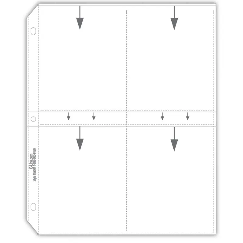 35mm Ring Binder Photo Storage Pages - 3 1/2 x 5, Traditional clear - top load, 11 1/4 x 8 1/8, 50/Bx