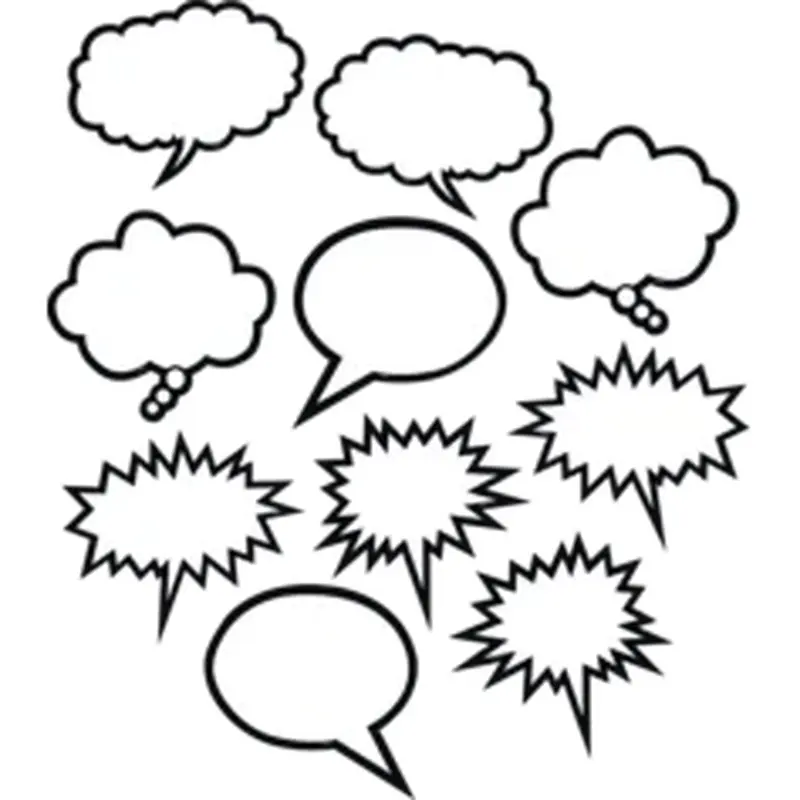 ACCENTS BLACK & WHITE SPEECH TOUGHT BUBBLES