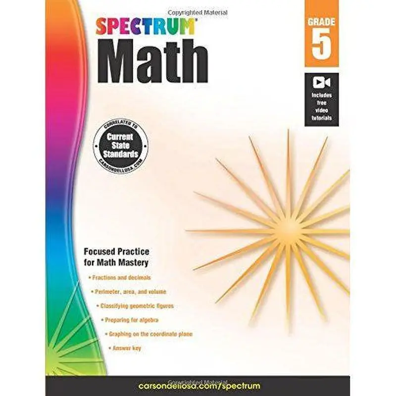 SPECTRUM MATH WORKBOOK GRADE 5