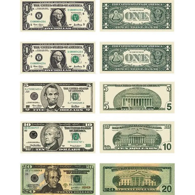 STICKER MONEY US BILLS 60 STICKERS