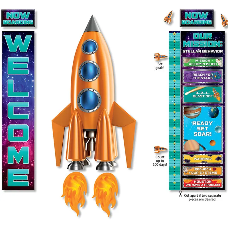 SPACESHIP WELCOME BULLETIN BOARD SET