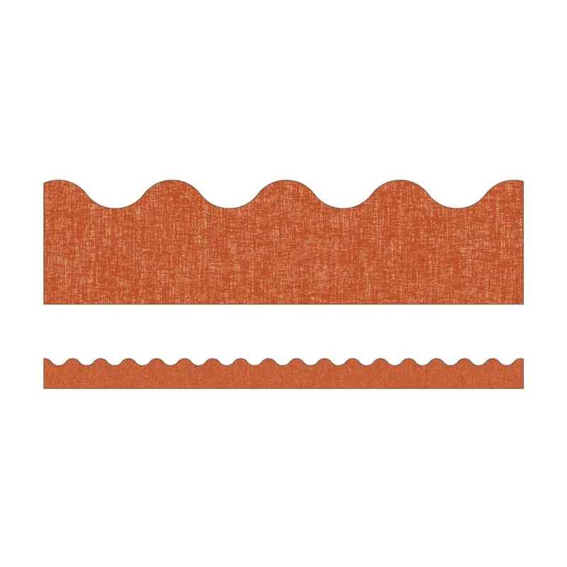 Terracotta Linen Scalloped Borders