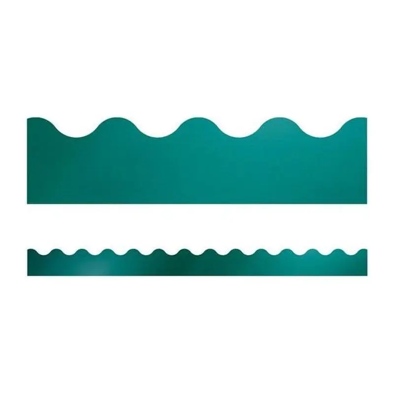 TEAL FOIL SCALLOPED BORDERS 39 FEET