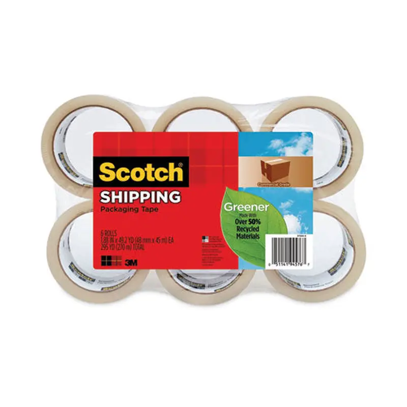 TAPE,SHIPPING,REC,6PK,CLR