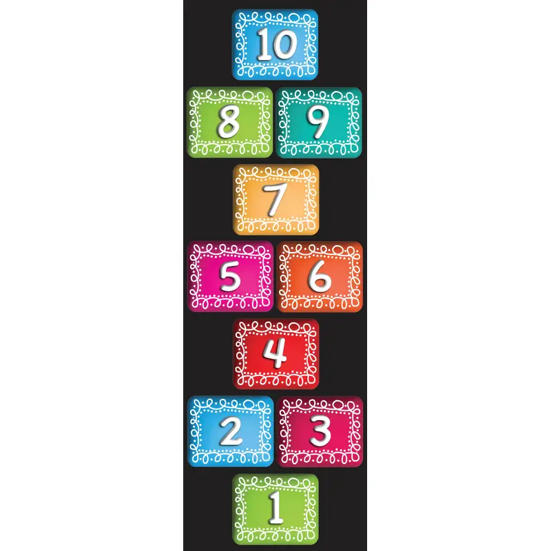 Ashley Productions Hopscotch Chalk Loops 1-10 Runner Mat (ASH 91400)