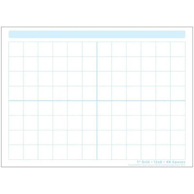 Ashley Smart Poly Dry Erase Postermat Pals 1" Grid Graph, 13" X 9.5" (ASH95319)