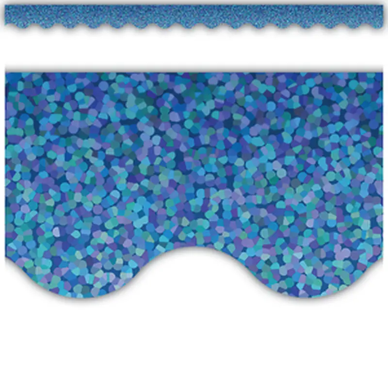 Teacher Created Blue Sparkle Scalloped Border Trim (TCR8794)