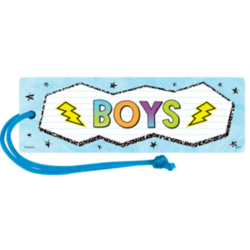 Teacher Created Brights 4Ever Magnetic Boys Pass, 6" x 2" (TCR 77063)