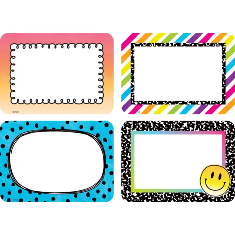 Teacher Created Brights 4Ever Name Tags/Labels - Multi-Pack, 3" x 2" (TCR 6935)