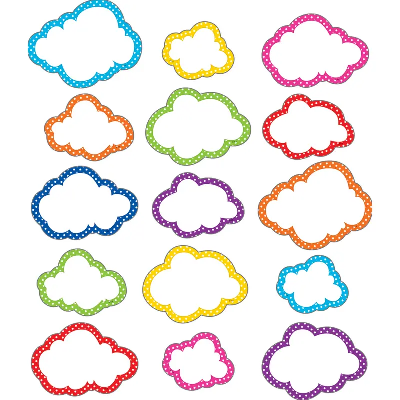 Teacher Created Clingy Thingies Polka Dots Clouds Accents 18 Pcs (77323)