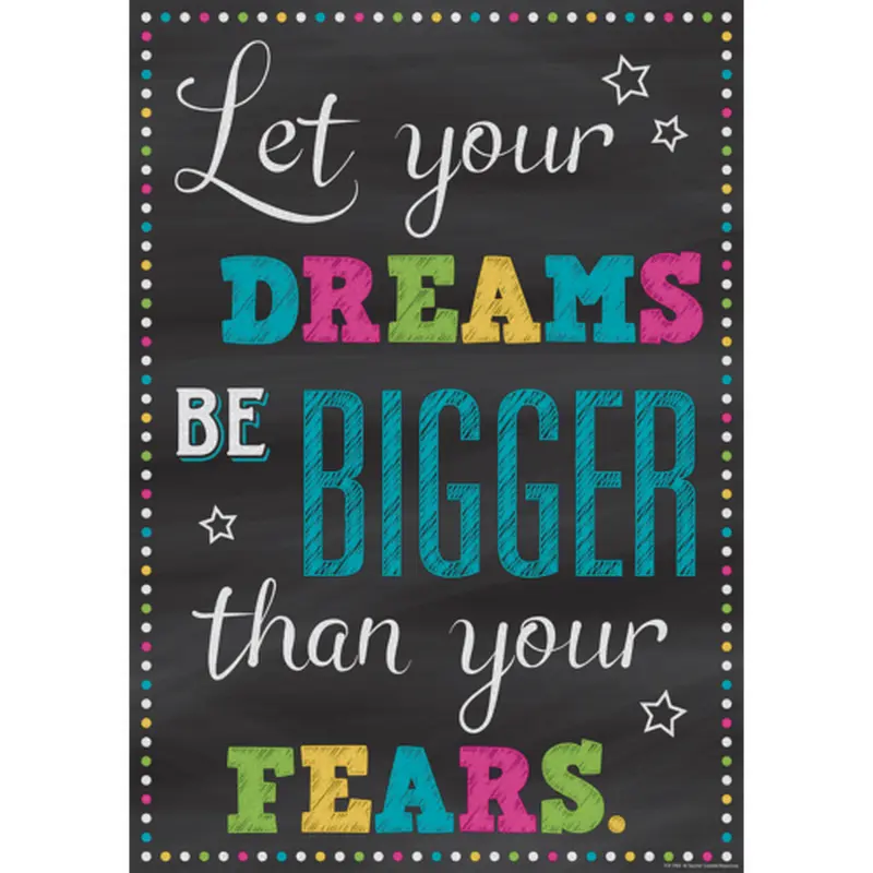 Teacher Created Let Your Dreams Be Bigger Than Your Fears Positive Poster, 13 3/8" x 19" (7405)