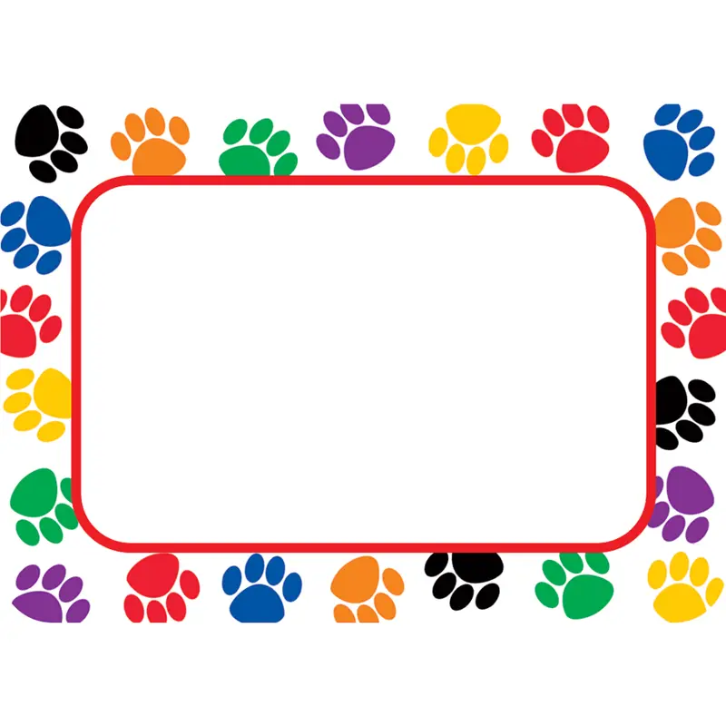 Teacher Created Colorful Paw Prints Name Tags/Labels (TCR 5168)